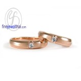 แหวนพิงค์โกลด์ แหวนคู่ แหวนเพชร แหวนแต่งงาน แหวนหมั้น - RC1247DPGm